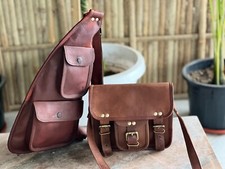 Brusttasche Leder Messenger Vintage Rucksack Reise Urlaub Gratis Messenger Bag