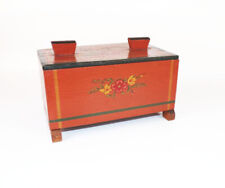 Alte Holzschatulle Blumen bemalte Box Vintage Behälter Truhe