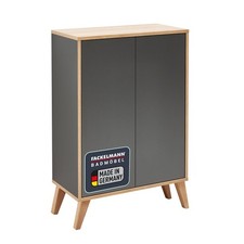 Badmöbel Set Midischrank 60 cm 2 teilig Schwarz Fackelmann FINN Made in Germany