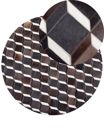 Moderner leder teppich - leder-teppich, braun
