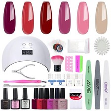 UV Gelnägel Starterset - 24W Nagellampe - Maniküre Set - 6stk Nail Gel & Lack