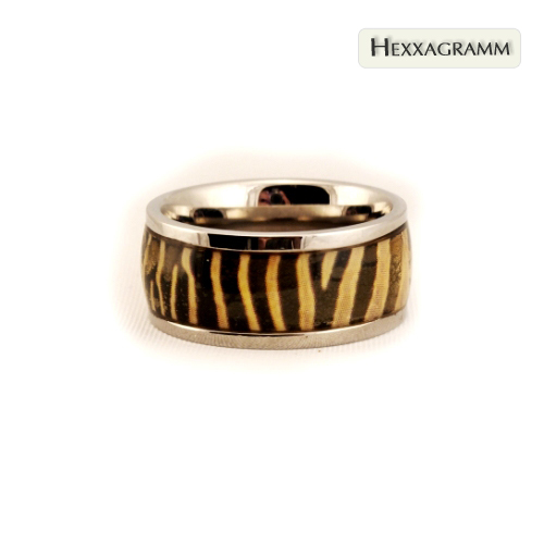 Ring edelstahl zebramuster - ring,