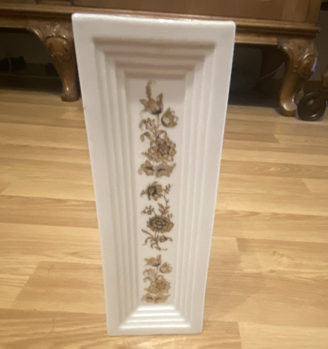 Porzellanvase eckig weiß gold - porzellanvase,