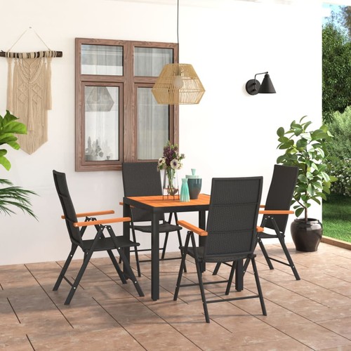 Gartenmöbel tlg schwarz - 5-tlg.,