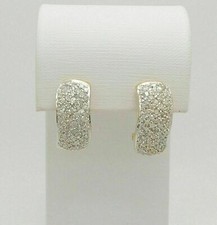 2C Simulierte Diamant Pave Huggie Ohrringe Hochzeit 14k Gelbgold Beschichtet