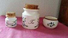 3 teiliges Tee- Gewürzset Schramberg Dekor Vergißmeinnicht Handgemalt Top !!!