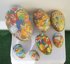 Konvolut wunderschöne alte  Ostereier Pappmaché 7 Stück bunt befüllbar