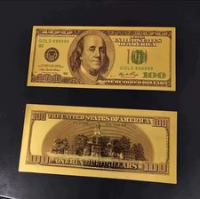100 DOLLAR Banknote Farbe Gold