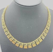 Solide 585 Gold 14 K Goldkette Kleopatra Collier 41 cm + 4 cm Andreas Daub vint