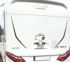 Urlaub Snoopy Aufkleber 50x48cm CW33 für Auto Wohnmobil Wand Wohnwagen Bus