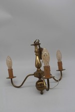 alte Deckenlampe Hängelampe Messing Kronleuchter Pendelleuchte vintage dreiarmig