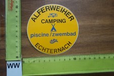 Alter Aufkleber Campingplatz Caravan Wohnwagen ALFERWEIHER ECHTERNACH Luxemburg