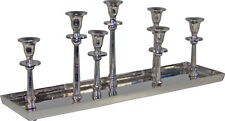 Krömer Alu Leuchter 7 er Tablett silber Antik Kerzentablett Modern 60 cm