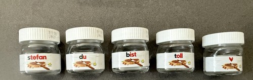 Leere mini nutella gläser - leere,