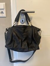 Abro Ledertasche Handtasche Handtasche Schwarz Leder Umhängetasche Gold Tasche