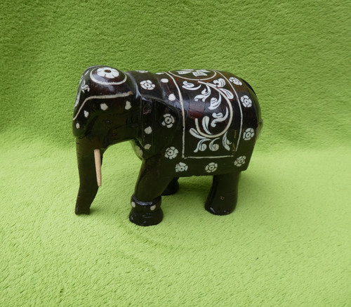 Alter holz elefant - alter, indien