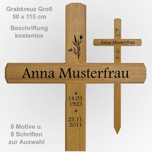 Grabkreuz holzkreuz groß x - holzkreuz,