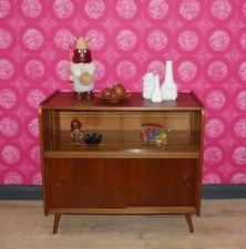 60er Jahre Vitrine kleiner Wohnzimmerschrank Teak Barschrank Schrank 80cm retro