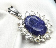 Anhänger 925 Silber facettierter Saphir und Bergkristall Originalbilder - NEU