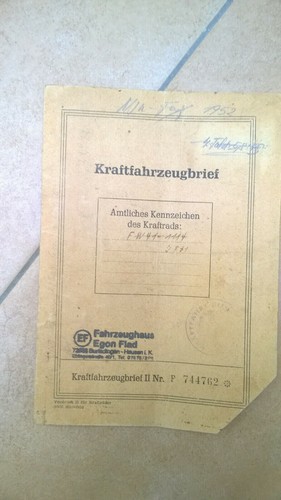 Kfz brief original - kfz, fox