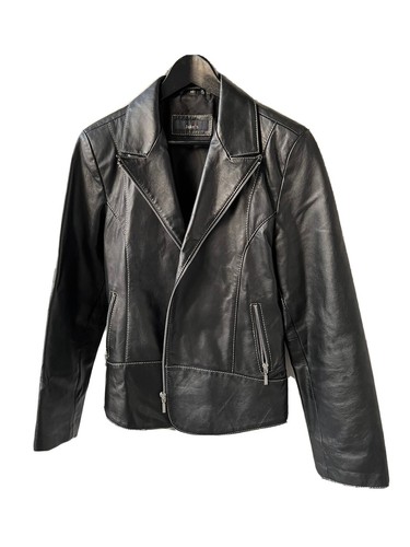 Schwarze lederjacke biker - schwarze,