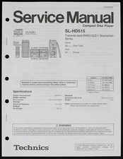 Original TECHNICS  SL-HD515 CD-Player Service Manual/Diagram/Parts List o179