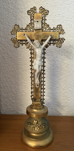 Biedermeier kreuz vergoldet - ,