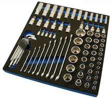 Werkstattwagen-Einlage / Zölliges Werkzeug 81 tlg. Harley, US-Car, Zollwerkzeug