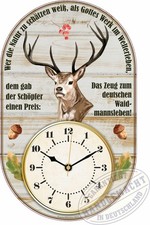 Hirsch Wildsau Jäger Jagd Wild Wanduhr Geschenk Reh Bock Schwein