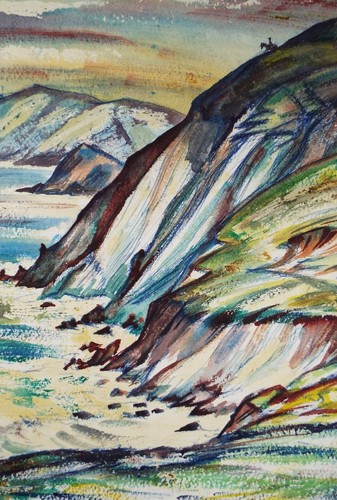 Original aquarell sea cliffs - original, 'sea