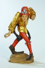 Holzfigur Moriskentänzer BURGUNDER bemalt u.vergoldet,  Schnitzerei, 25 cm