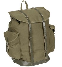 BW Rucksack oliv Jägerrucksack Gebirgsrucksack alte Ausführung mit Lederriemen