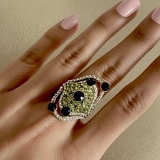 Grüngold Cluster Ring 18 mm