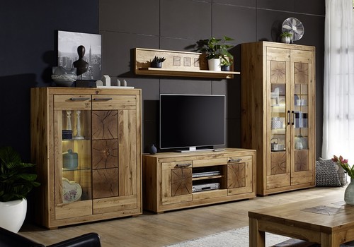 Wohnwand anbauwand massivholz - wohnwand,
