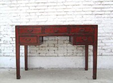 China Hebei schlanker Schreibtisch Desk dunkelbraune Pinie. Luxury-Park