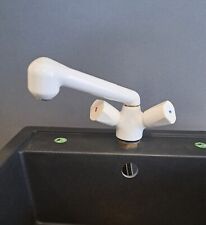 Zweigriff Spültischarmatur Armatur 409 mit Brause, Unterfenstermontage HD weiss