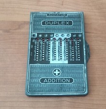 Addiator Duplex Addition & Subtraktion Vintage Rechner Zahlenschieber ZUSTAND OK