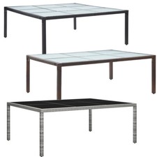 Gartentisch Poly Rattan Balkontisch Terrassentisch Esstisch Gartenmöbel Glas Neu