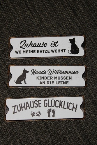 Blechschild hund katze - blechschild, hund/katze/mensch