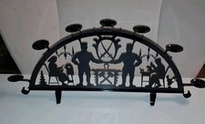 DDR Schwibbogen Metall schwarz Erzgebirge 63 cm x 27,5 cm 