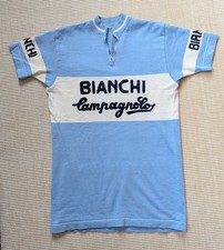 Vintage 70er Jahre Team "Bianchi-Campagnolo" Wolle Radtrikot. Größe 5, 36" Brustumfang