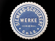 Siegelmarke SIEMENS - SCHUCKERT WERKE G.m.b.H.... 4,1 cm