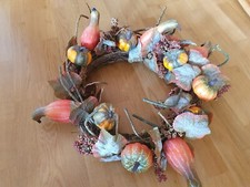 Herbstkranz Deko Garten Wohnzimmer Terrasse Kürbisse XXL 65 cm Halloween