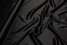 Stretch Seide Satin Elasthan 93% SEİDE 7% EL Lycra elastisch Seidenkleid Schwarz