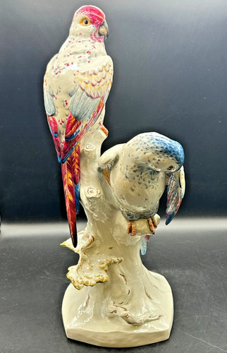 Porzellanfigur papageien groß - porzellanfigur,