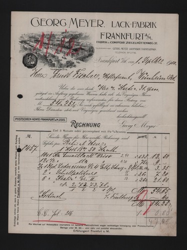 Frankfurt rechnung 1910 - rechnung,