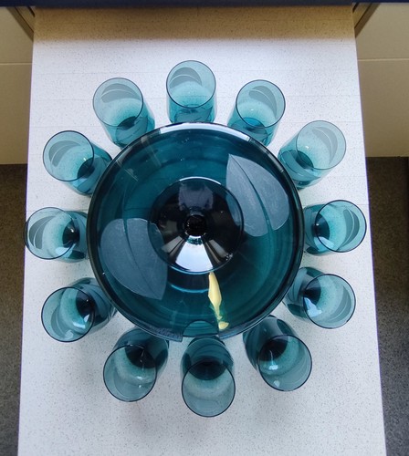 Bowle set türkis - türkis-blau,, 12