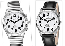 Hearkent französisch Sprechende Damenuhr oder Herrenuhr Armbanduhr Jumbo-Zahlen