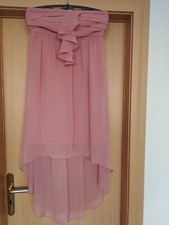 Yessica festlich  Kleid Gr.34, altrosa trägerlos Vokuhila fließend mit Volants  