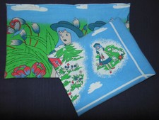 Alice in Wonderland Kinder Bettwäsche 70er true vintage Stoff bedding fabric 70s